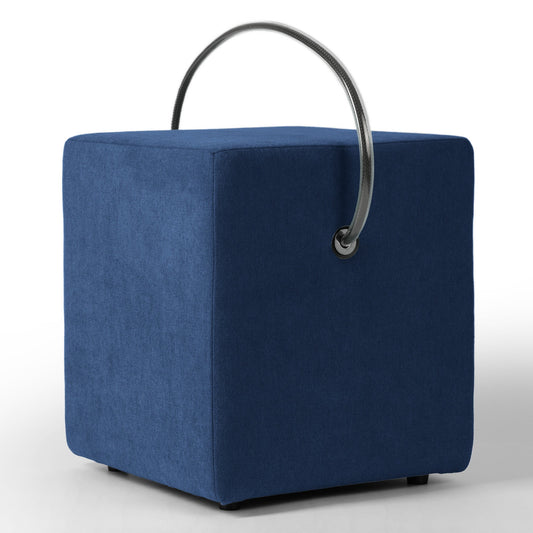 Polsterhocker Blau mit Griff Polsterhocker - Hockerhelden