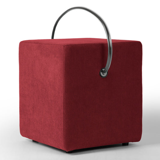 Polsterhocker Rot mit Griff Polsterhocker - Hockerhelden