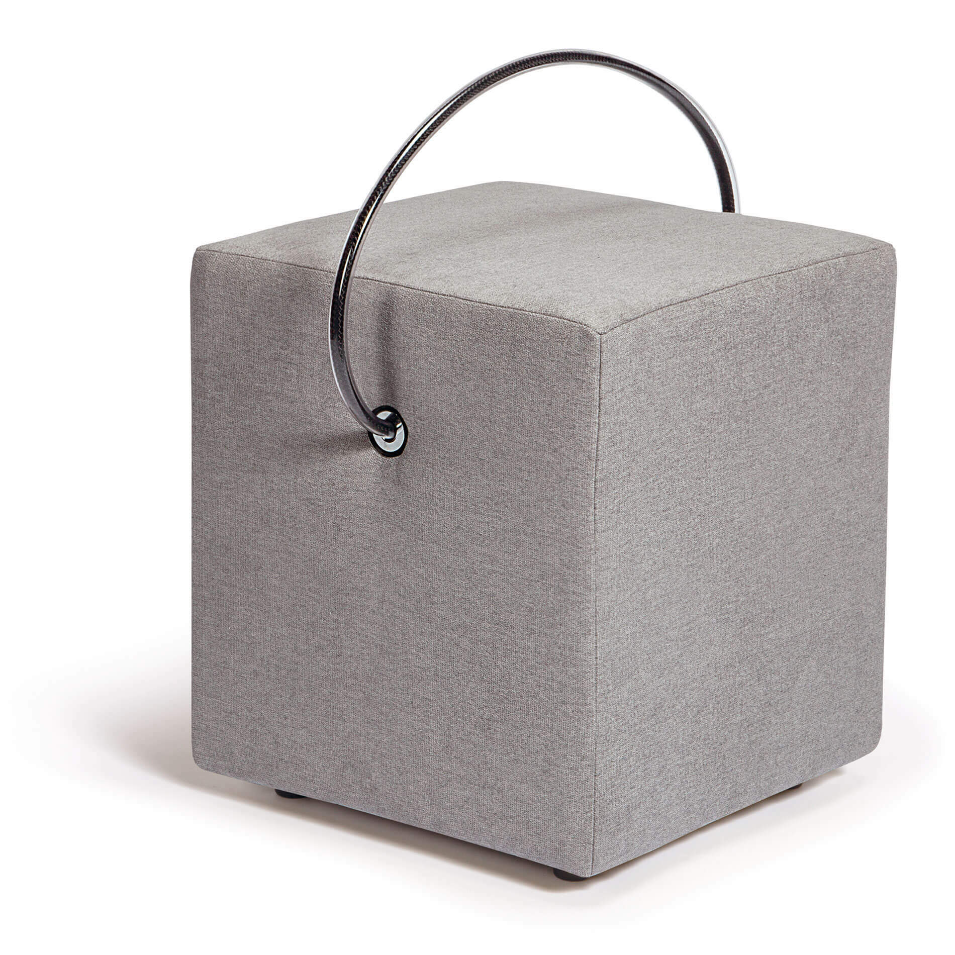 Classic Line Hocker in Grau – minimalistisches, tragbares Designmöbel mit Tragegriff