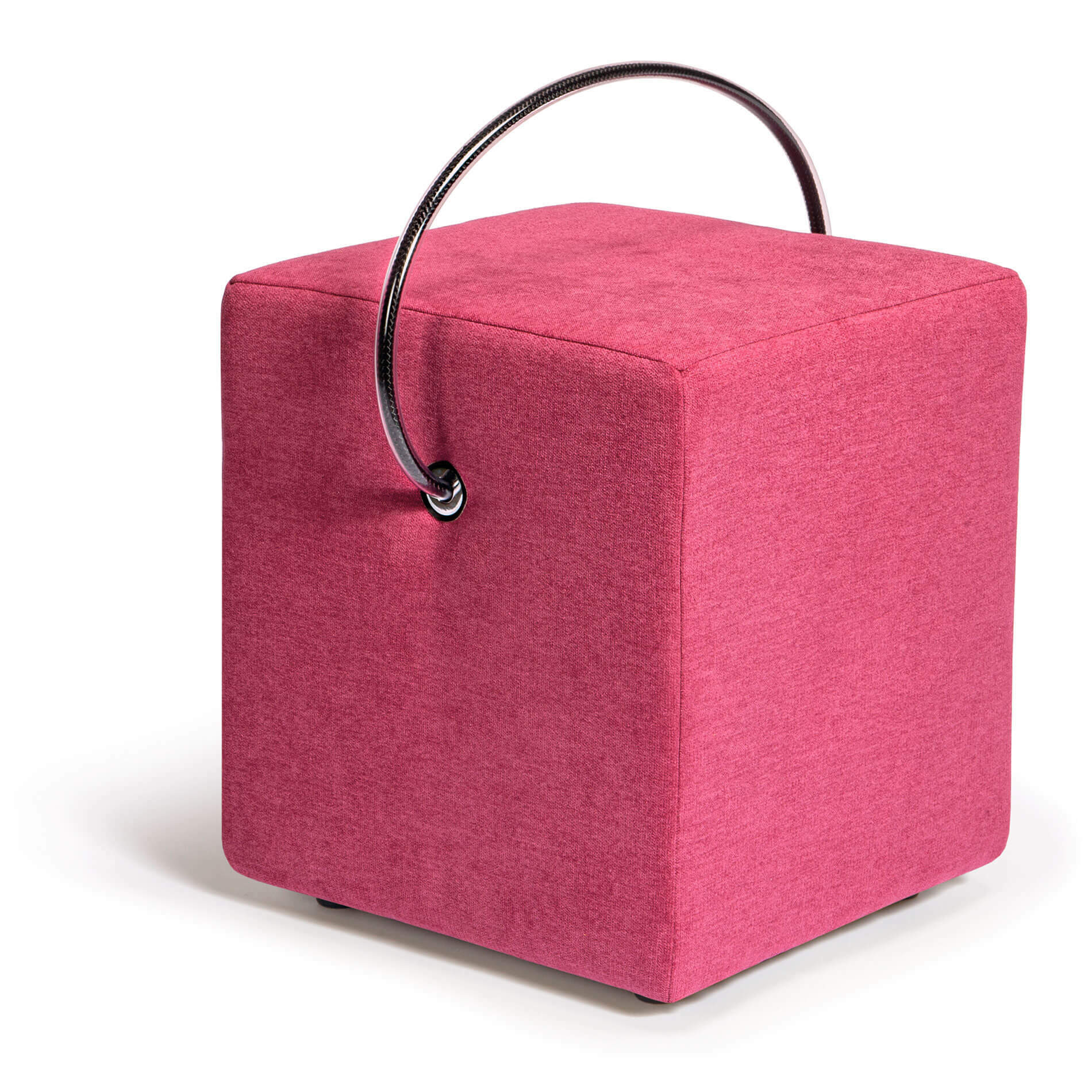 Classic Line Hocker in Pink – handgefertigt, tragbar mit Tragegriff, Hockerhelden Design