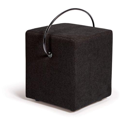 Classic Line Hocker in Schwarz – handgefertigt, tragbar mit Tragegriff, zeitloses Design