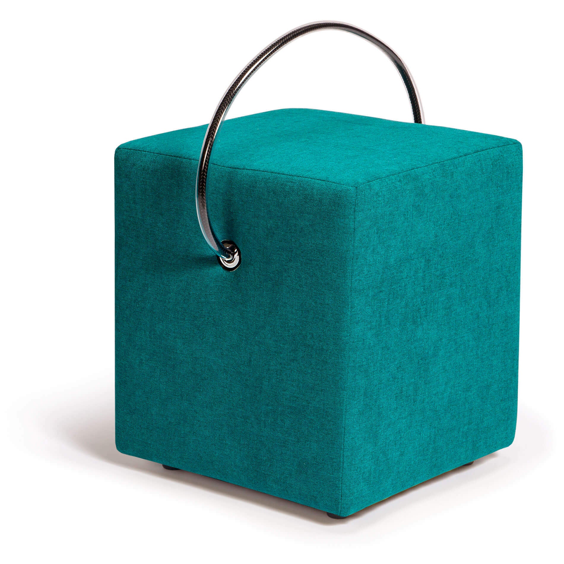 Classic Line Hocker in Türkis – farbenfrohes, tragbares Designmöbel mit Tragegriff