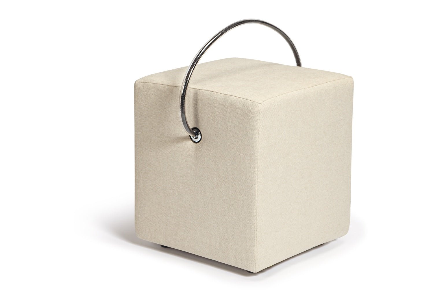 Polsterhocker Beige – leichter Hocker mit Tragegriff, tragbarer Designhocker unter 4 kg Polsterhocker - Hockerhelden – Handgefertigte Polsterhocker