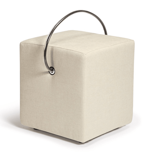 Polsterhocker Beige mit Griff Polsterhocker - Hockerhelden