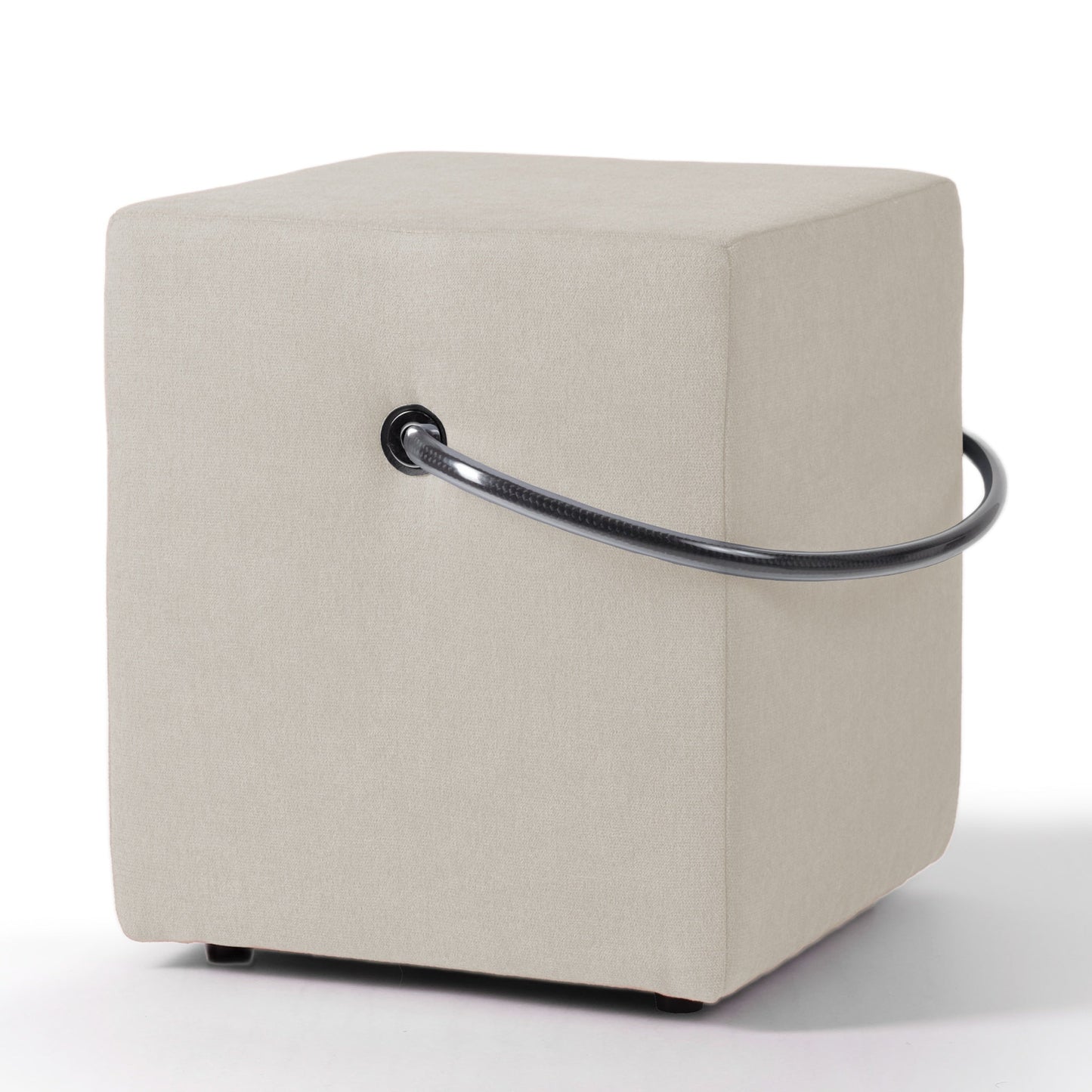 Polsterhocker Beige mit Griff Polsterhocker - Hockerhelden