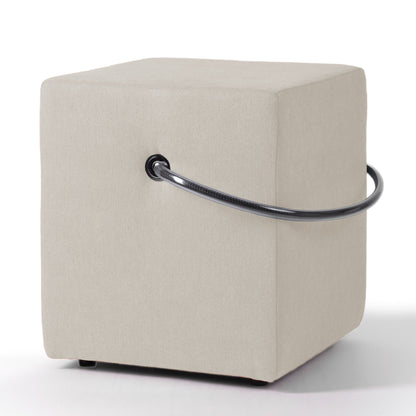 Polsterhocker Beige mit Griff Polsterhocker - Hockerhelden