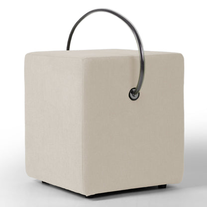 Polsterhocker Beige mit Griff Polsterhocker - Hockerhelden