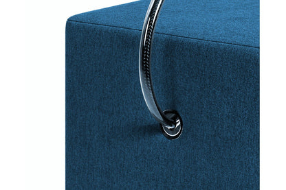 Polsterhocker Blau mit Griff Polsterhocker - Hockerhelden – Handgefertigte Polsterhocker