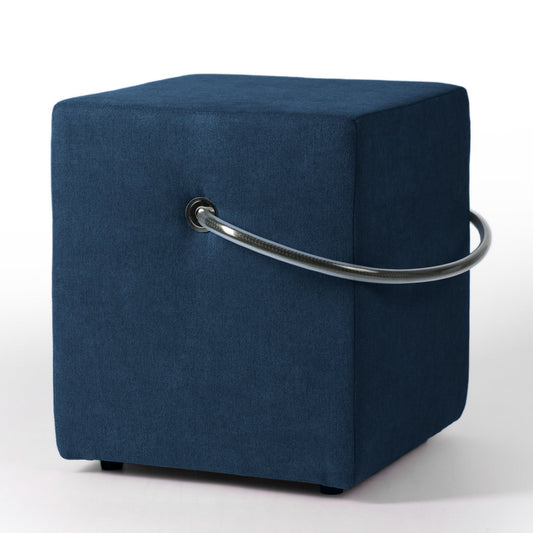 Polsterhocker Blau mit Griff Polsterhocker - Hockerhelden
