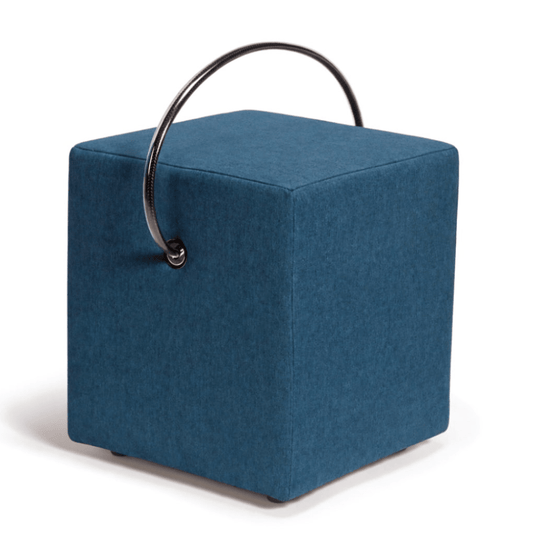 Polsterhocker Blau mit Griff Polsterhocker - Hockerhelden
