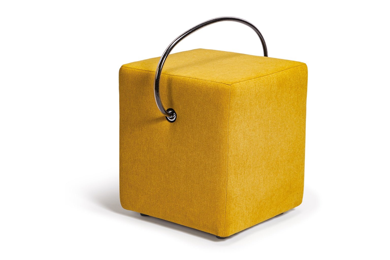 Polsterhocker Gelb – leichter Hocker mit Tragegriff, tragbarer Designhocker unter 4 kg Polsterhocker - Hockerhelden – Handgefertigte Polsterhocker