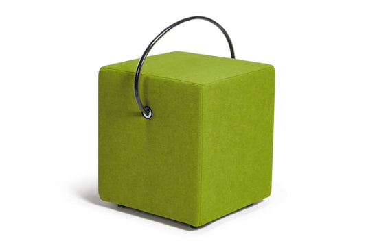 Polsterhocker Grün – leichter Hocker mit Tragegriff, tragbarer Designhocker unter 4 kg Polsterhocker - Hockerhelden – Handgefertigte Polsterhocker