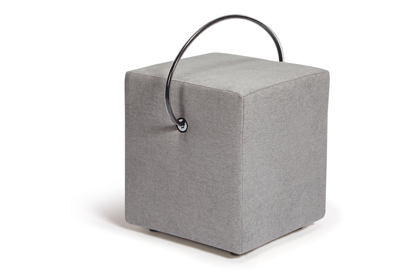 Polsterhocker Hellgrau – leichter Hocker mit Tragegriff, tragbarer Designhocker unter 4 kg Polsterhocker - Hockerhelden – Handgefertigte Polsterhocker
