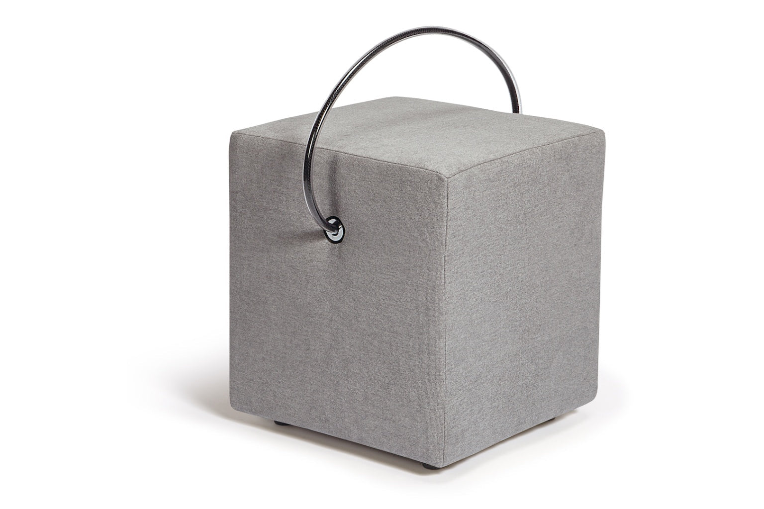 Polsterhocker Hellgrau – leichter Hocker mit Tragegriff, tragbarer Designhocker unter 4 kg Polsterhocker - Hockerhelden – Handgefertigte Polsterhocker