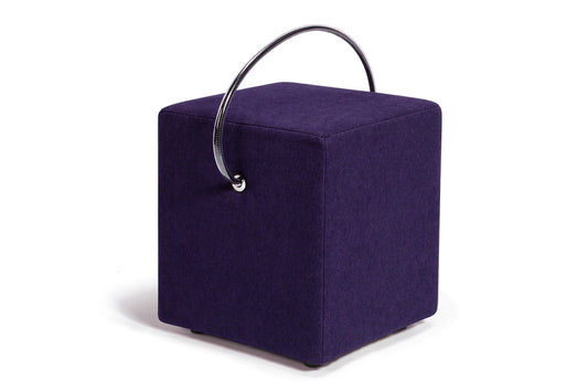 Polsterhocker Lila – leichter Hocker mit Tragegriff, tragbarer Designhocker unter 4 kg Polsterhocker - Hockerhelden – Handgefertigte Polsterhocker