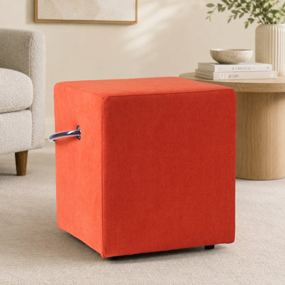 Polsterhocker Orange mit Griff Polsterhocker - Hockerhelden