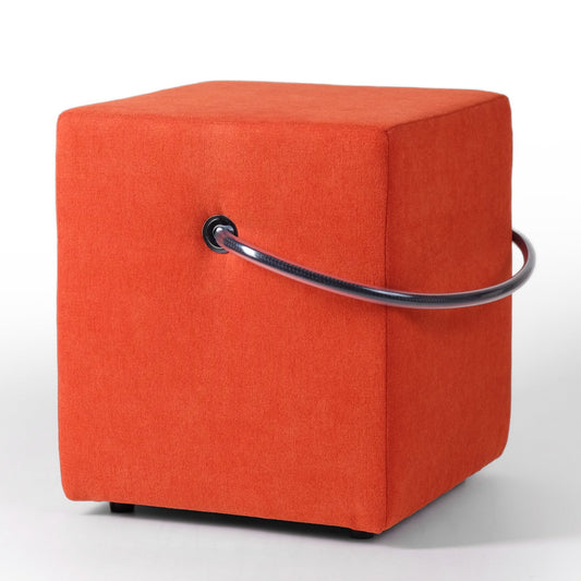 Polsterhocker Orange mit Griff Polsterhocker - Hockerhelden