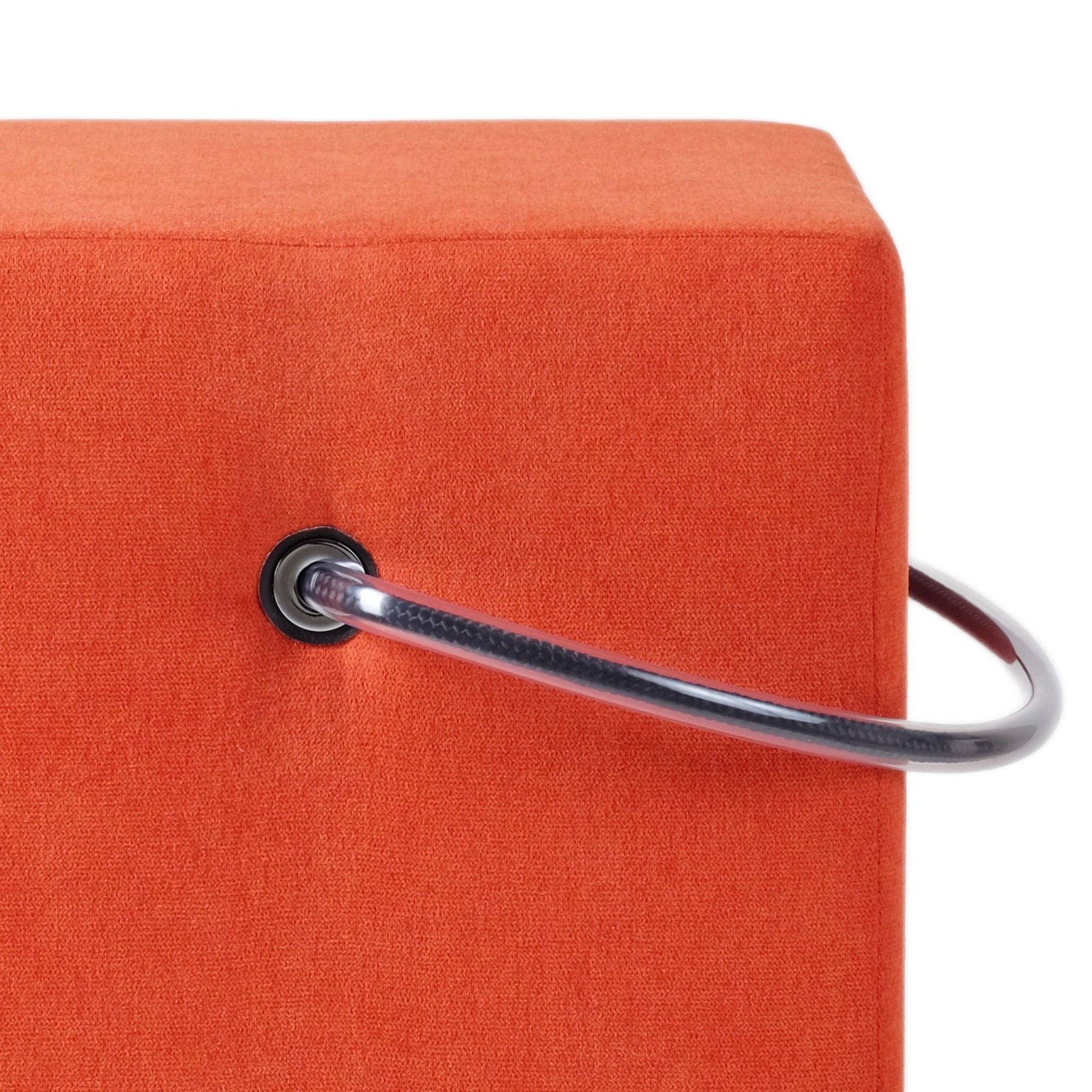 Polsterhocker Orange mit Griff Polsterhocker - Hockerhelden