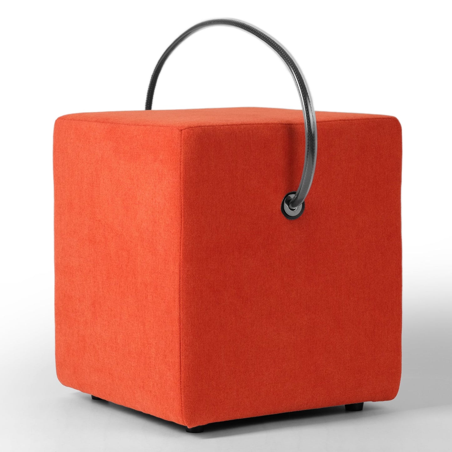 Polsterhocker Orange mit Griff Polsterhocker - Hockerhelden