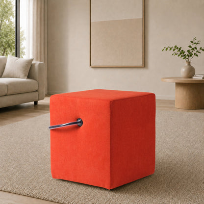 Polsterhocker Orange mit Griff Polsterhocker - Hockerhelden