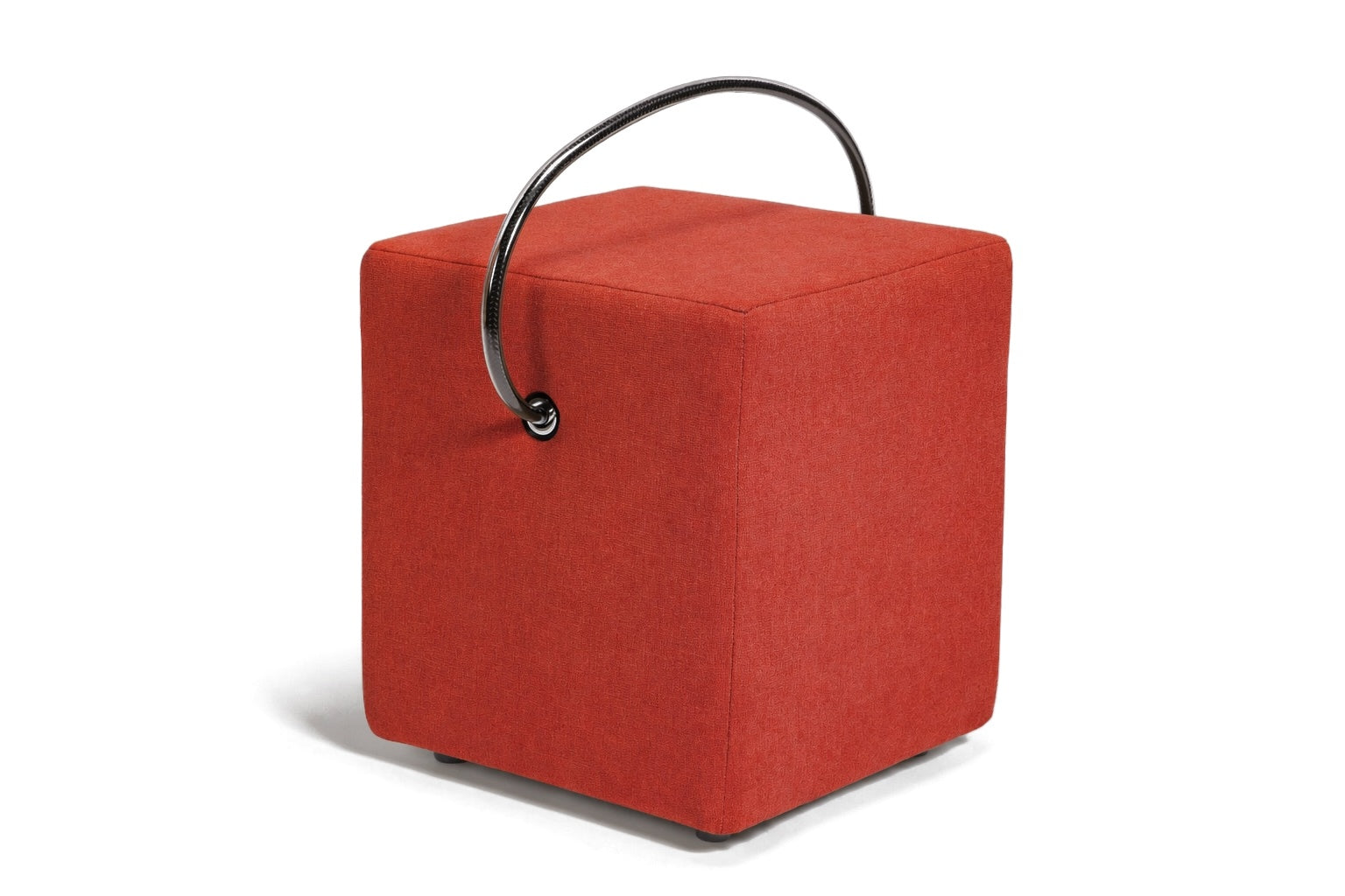 Polsterhocker Orange – leichter Hocker mit Tragegriff, tragbarer Designhocker unter 4 kg Polsterhocker - Hockerhelden – Handgefertigte Polsterhocker
