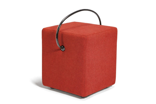 Polsterhocker Orange – leichter Hocker mit Tragegriff, tragbarer Designhocker unter 4 kg Polsterhocker - Hockerhelden – Handgefertigte Polsterhocker