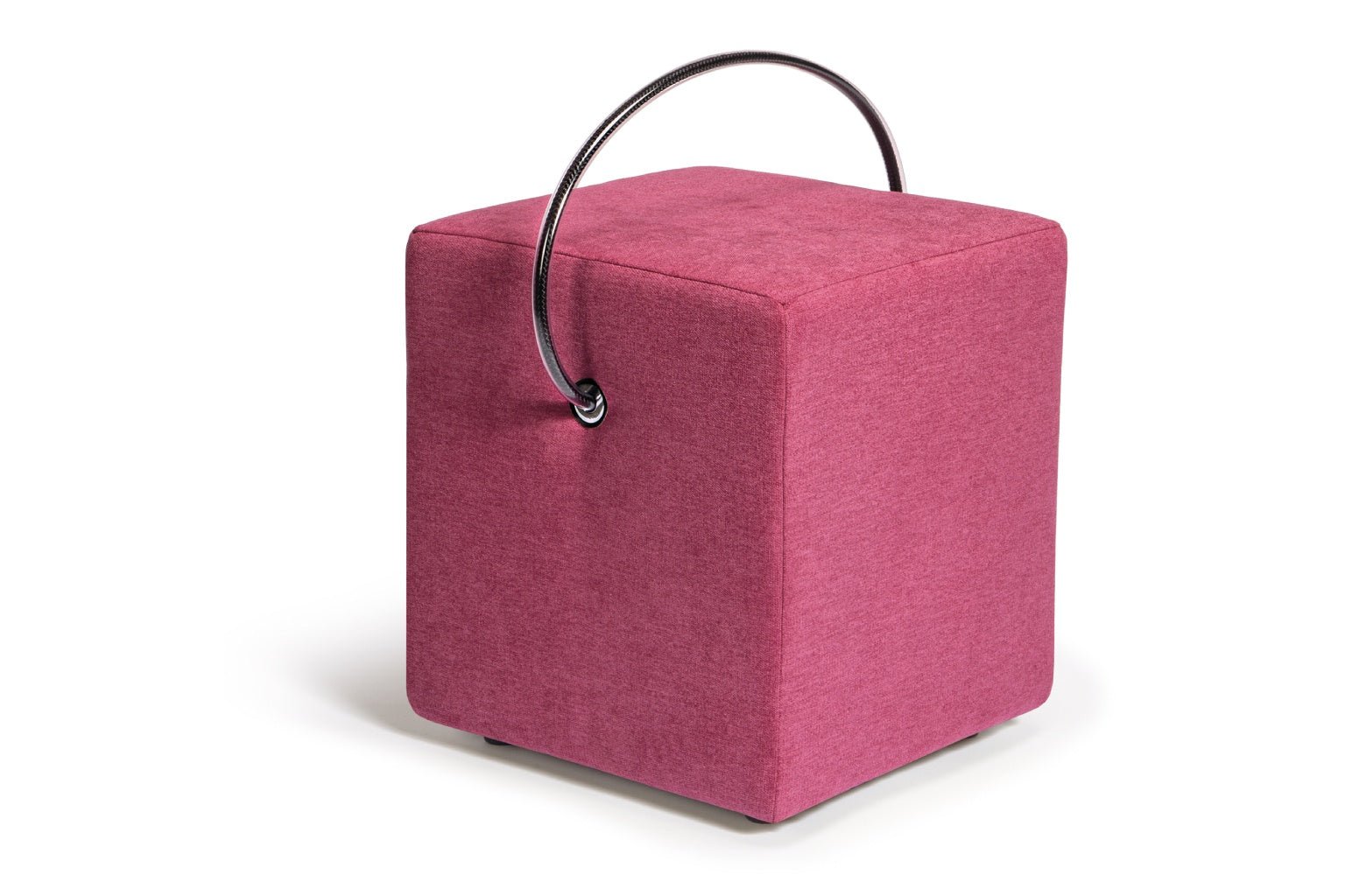 Polsterhocker Rosa – leichter Hocker mit Tragegriff, tragbarer Designhocker unter 4 kg Polsterhocker - Hockerhelden – Handgefertigte Polsterhocker