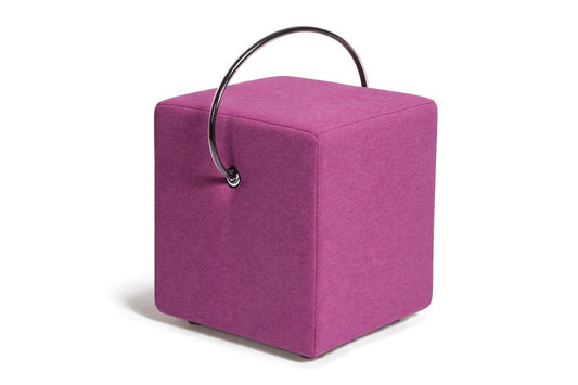 Polsterhocker Rosa mit Griff Polsterhocker - Hockerhelden – Handgefertigte Polsterhocker