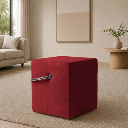 Polsterhocker Rot mit Griff Polsterhocker - Hockerhelden