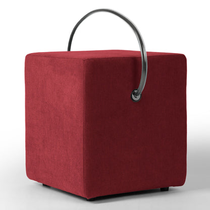 Polsterhocker Rot mit Griff Polsterhocker - Hockerhelden