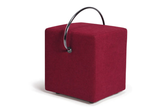 Polsterhocker Rot – leichter Hocker mit Tragegriff, tragbarer Designhocker unter 4 kg Polsterhocker - Hockerhelden – Handgefertigte Polsterhocker