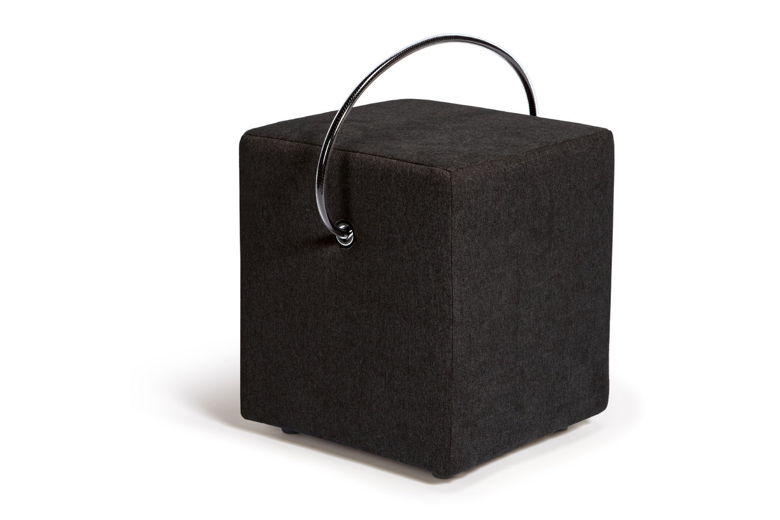 Polsterhocker Schwarz – leichter Hocker mit Tragegriff, tragbarer Designhocker unter 4 kg Polsterhocker - Hockerhelden – Handgefertigte Polsterhocker