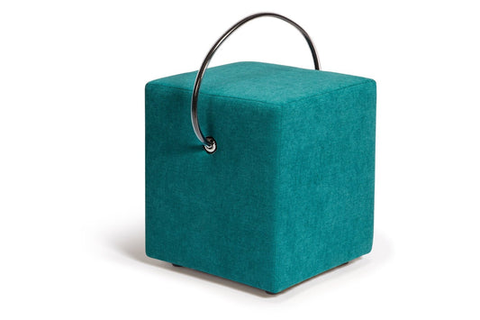 Polsterhocker Türkis – leichter Hocker mit Tragegriff, tragbarer Designhocker unter 4 kg Polsterhocker - Hockerhelden – Handgefertigte Polsterhocker