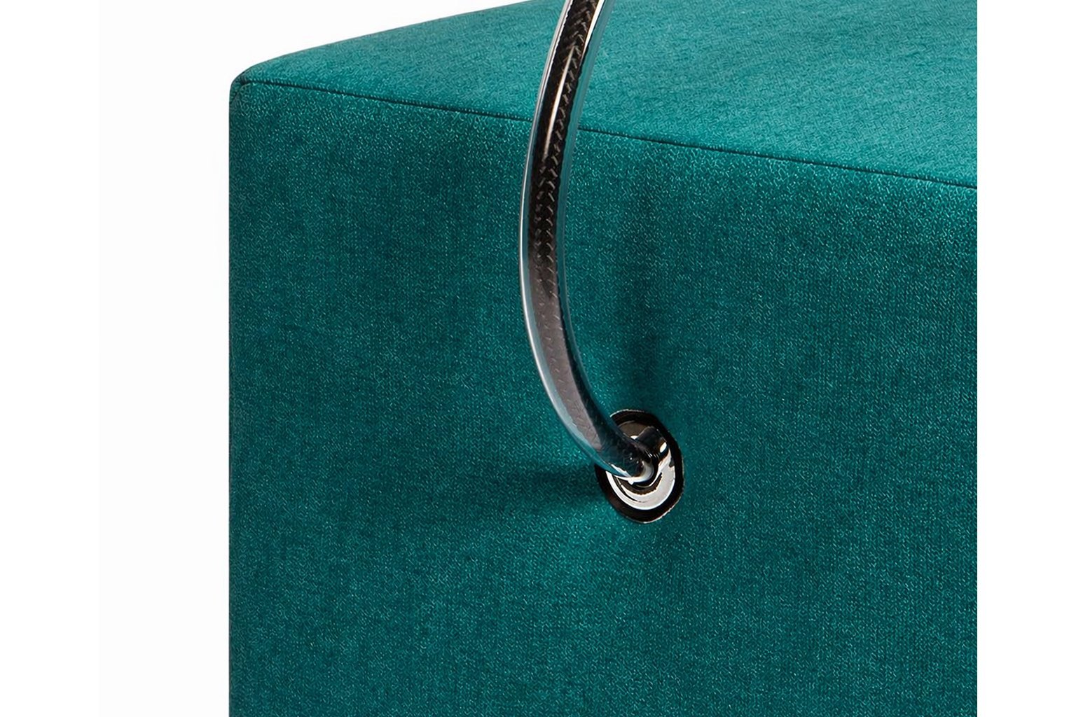 Polsterhocker Türkis mit Griff Polsterhocker - Hockerhelden – Handgefertigte Polsterhocker